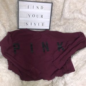 PINK Cropped Thermal Long Sleeve